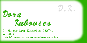 dora kubovics business card